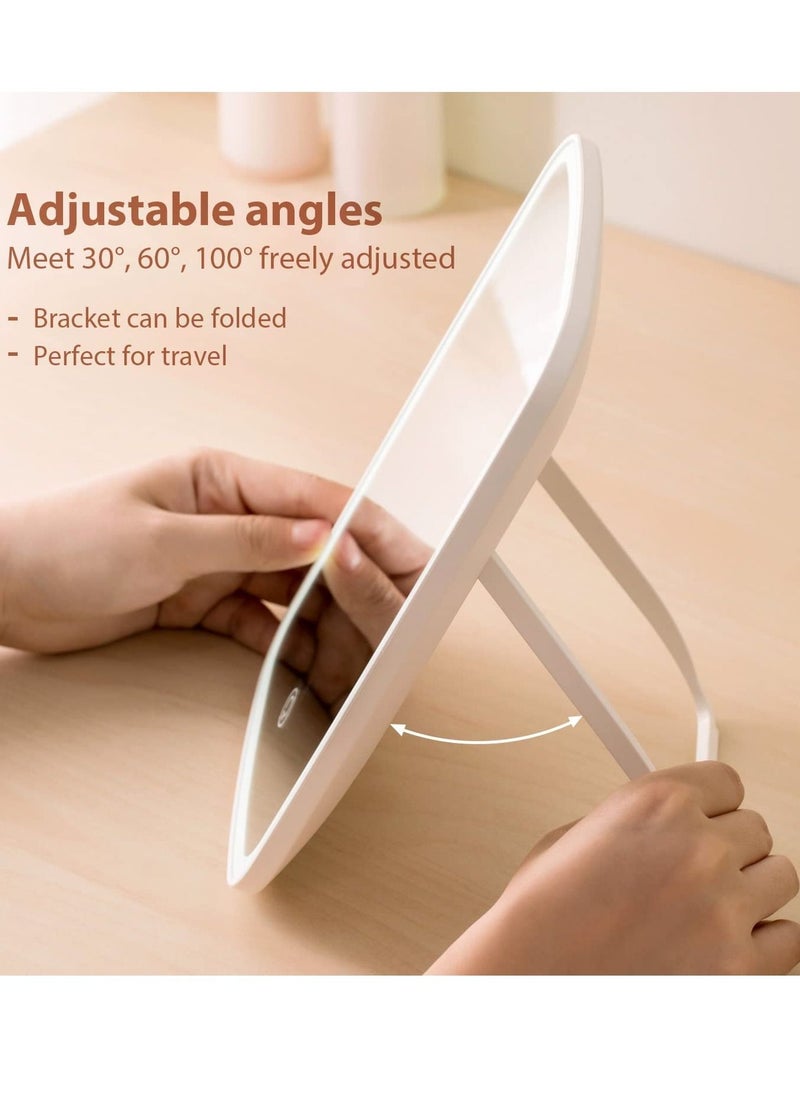 Womdee - Makeup Mirror Portable USB Rechargeable LED Touch Screen Vanity Mirror Foldable Travel Make up Mirror - Image 1