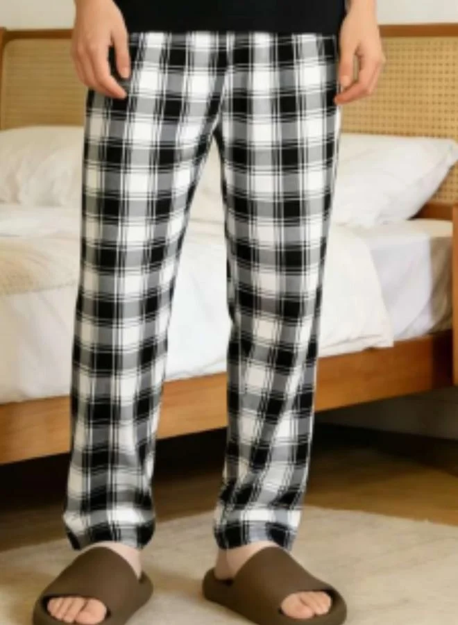 Take Two Men Black Checked Straight Pyjama