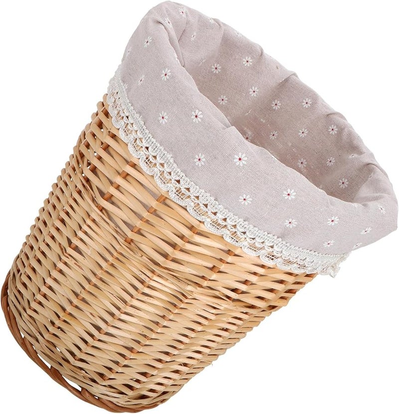 سلة غسيل من الخوص البيج مع بطانة قابلة للإزالة، سلة من الروطان المنسوج يدويًا للمنزل والحمام - Image 2