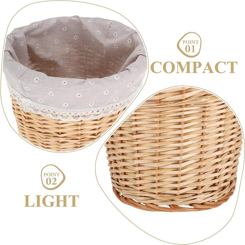 سلة غسيل من الخوص البيج مع بطانة قابلة للإزالة، سلة من الروطان المنسوج يدويًا للمنزل والحمام - Image 4