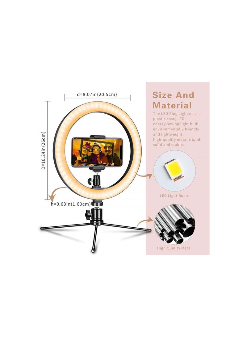 GGOOT LED Selfie Ring Light, Beauty Makeup Light, With Tripod Stand, Selfie Bluetooth Remote, Dimmable, 3 Light Modes, for iPhone/Android Compatible - Image 2