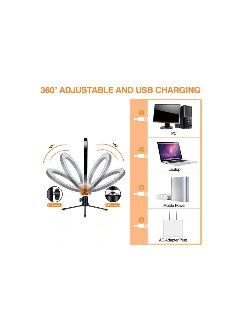 GGOOT LED Selfie Ring Light, Beauty Makeup Light, With Tripod Stand, Selfie Bluetooth Remote, Dimmable, 3 Light Modes, for iPhone/Android Compatible - Image 3