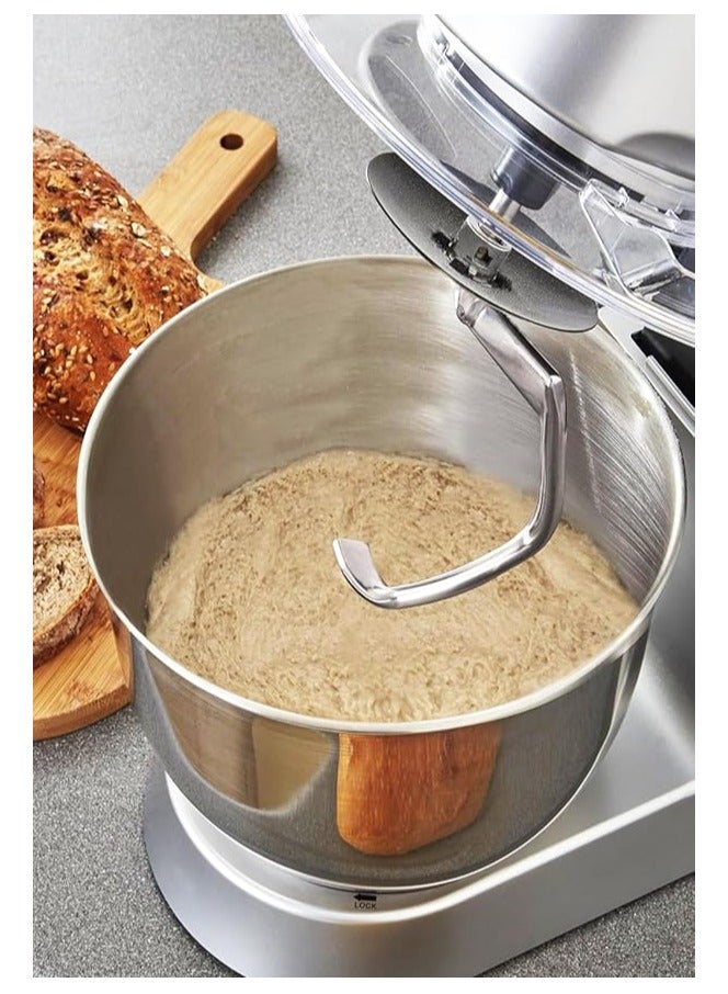 MEBASHI 12 Litre Stainless Steel Bowl Mixer, 6 Speed Control with Pulse, Accessories (ME-SBM1114) (Cilver) - Image 4