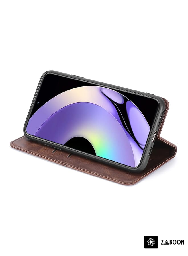 Zaboon Protective Case For Realme GT2 Explorer Master Skin Feel Magnetic Buckle Leather - Image 4