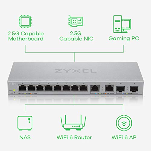 Zyxel 12-Port Multi Gigabit Ethernet Switch | Easy Web Managed | 2.5G and 10G SFP+ | Metal Shielded | Desktop | QoS, Vlan, IGMP, Link Aggregation - Image 5