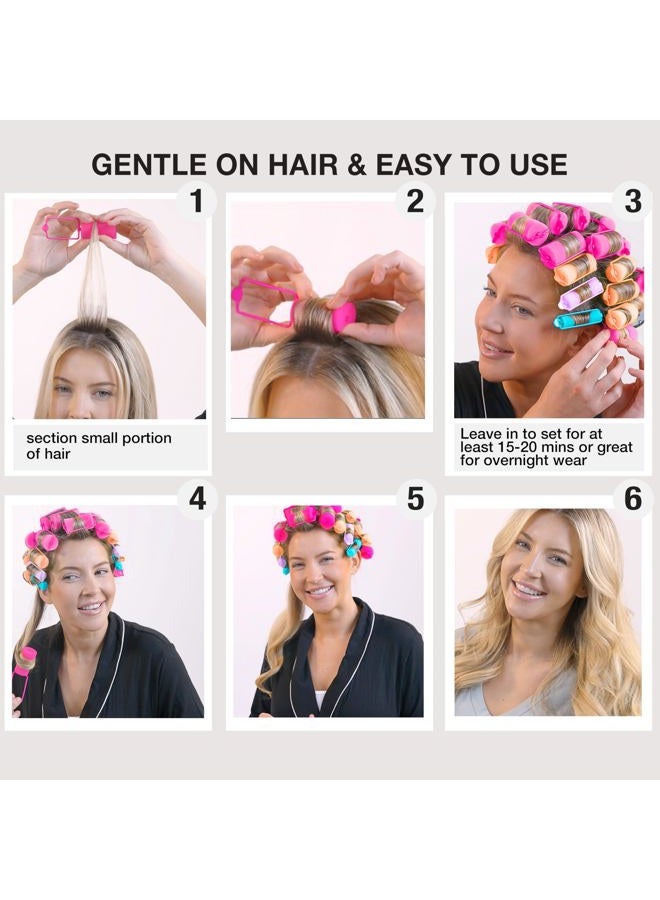 CONAIR Foam Hair Rollers - 48 Count, Assorted Colors - Heatless Curls, Overnight Curls, Foam Rollers with Storage Case - Image 4