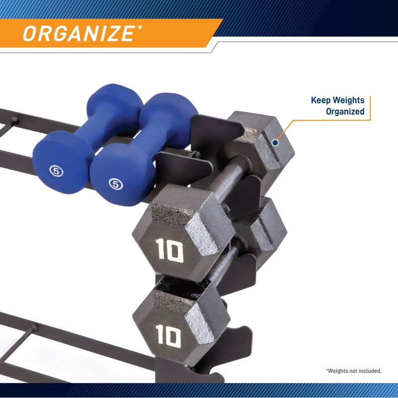 Marcy Compact Dumbbell Rack Free Weight Stand for Home Gym DBR-56 , Black, 20.50 x 8.50 x 27.00 inches - Image 5