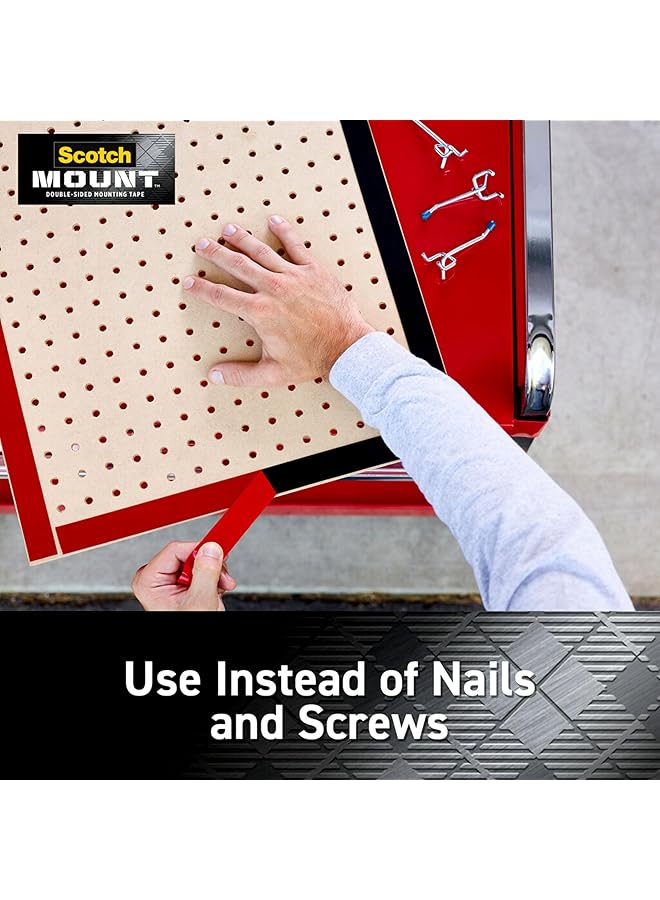 Scotch  Mount Extreme Tape Mega Roll 1 In X 400 In. 25.4Mm X 10.16M 1 Roll Pack 1.5 M Holds Up 13.6 Kg Black Color Higher Adhesion Multi Surface No Tools Double Sided Adhesive Tape - Image 5