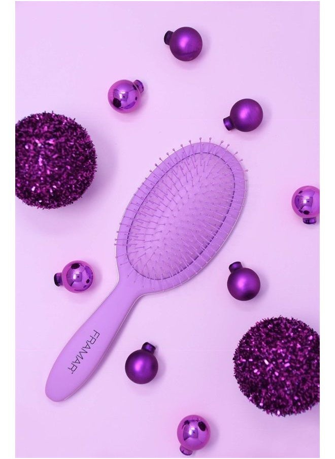 framar Framar Detangling Brush for Thick Hair – Detangle Brush for Thick Hair, Kids Hair Brush for Curly Hair, Detangling Hair Brush for Kids, Brush for Hair, Soft Hair Brush, Curly Brush (Purple)  - Image 2