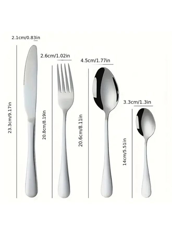 24 Piece Black Stainless Steel Flatware Set for 6 With Gift Box - Image 3