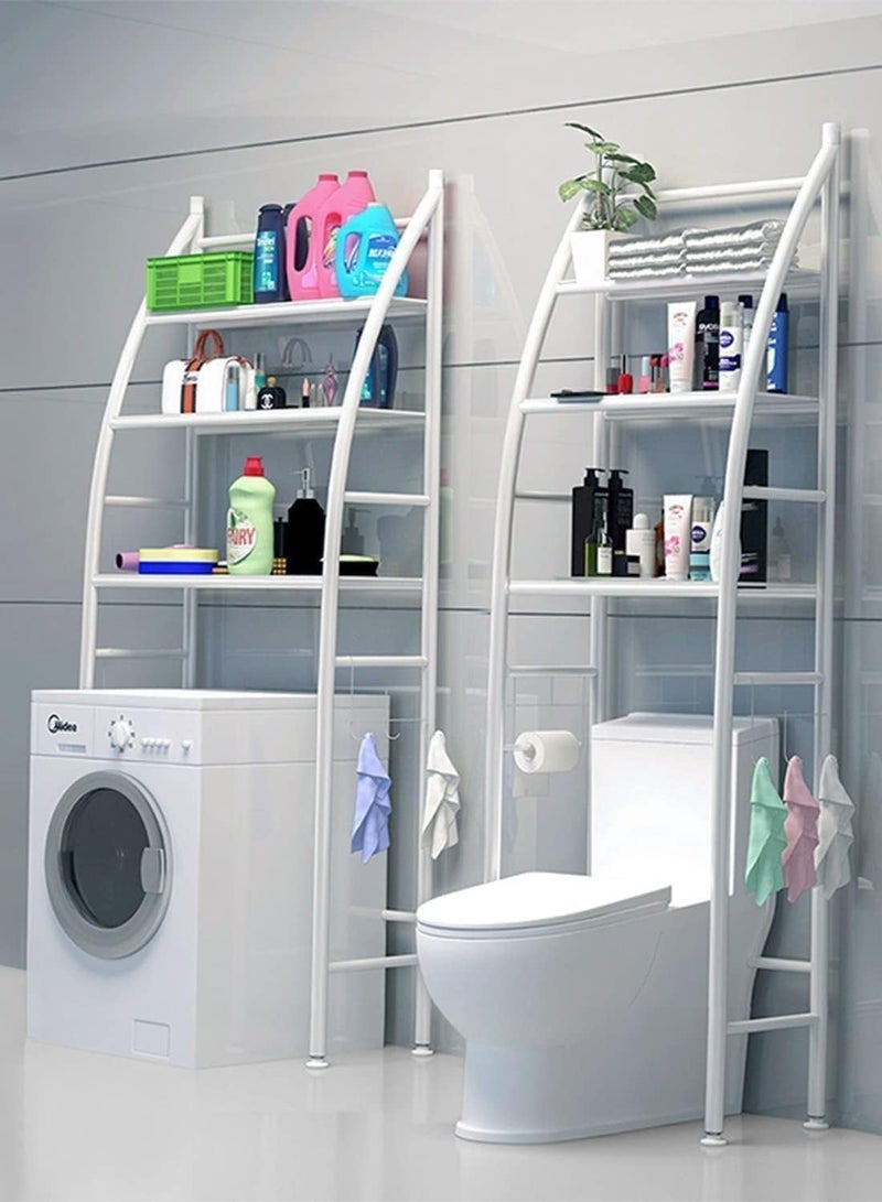 HOMESTAR 3 Tier Bathroom Laundry Washing Machine Shelf Rack White - Image 4
