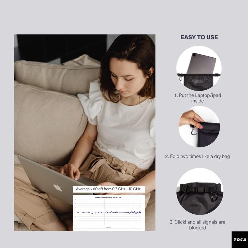 TOCA 13 Laptop Protective Case Faraday Bag Card Blocking Anti-Trace Sleeve Data Blocking Laptop Bag - Image 4