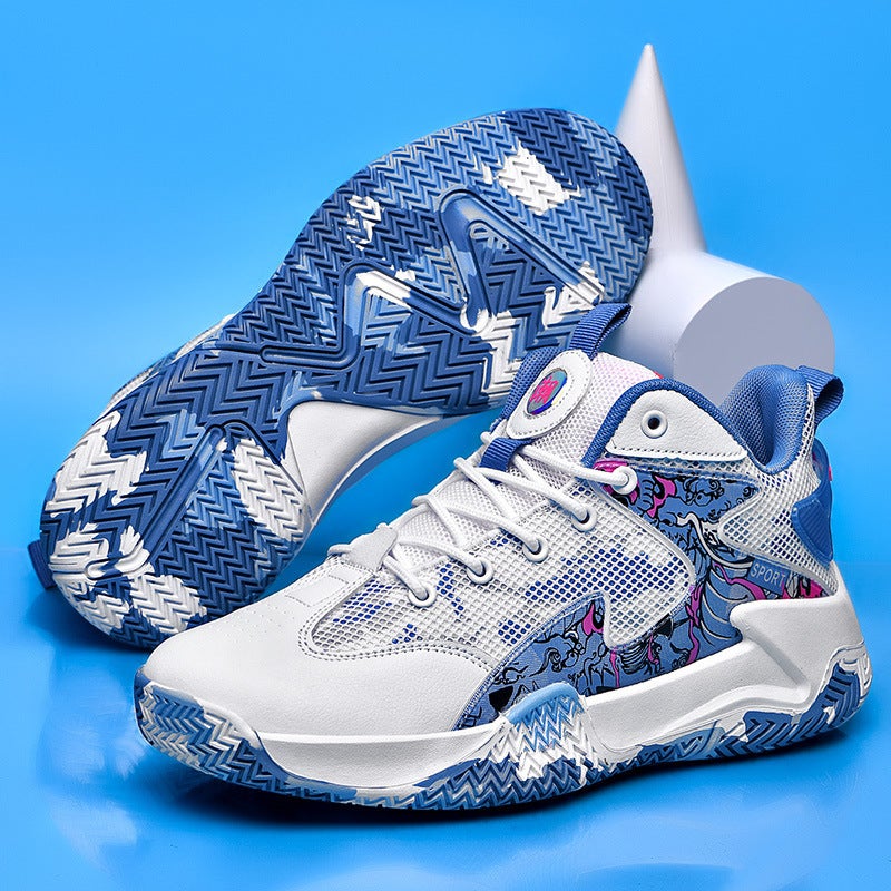 2023 Mesh Breathable Mesh Shoes Non-Slip High-Top Couple'S Sneaker Medium And Large Children'S Basketball Shoes - Image 1
