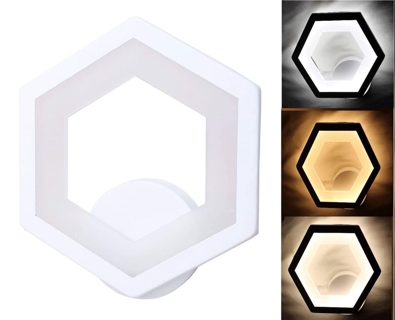 kinis Acrylic Led Lamp for Wall/Led Wall Light/Led Wall Lamp/Led Wall Scone to Décor Your Home/Living Room,Hexagon Shape,5 Watt,Yellow,White&Natural White - Image 1