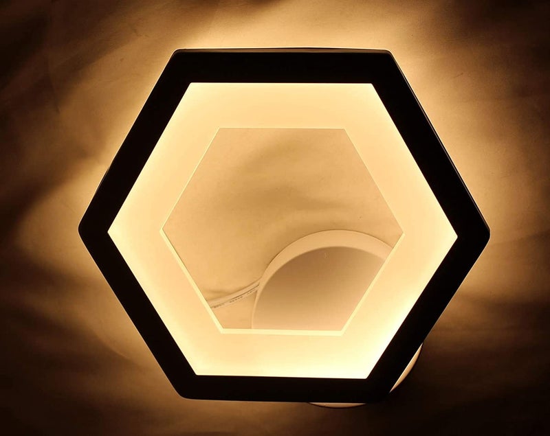 kinis Acrylic Led Lamp for Wall/Led Wall Light/Led Wall Lamp/Led Wall Scone to Décor Your Home/Living Room,Hexagon Shape,5 Watt,Yellow,White&Natural White - Image 3