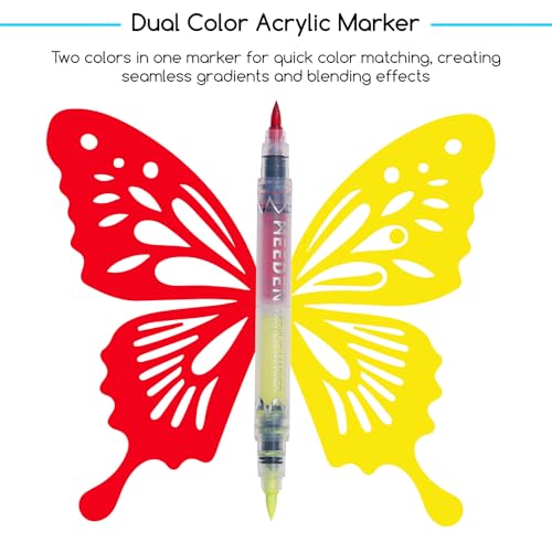 MEEDEN Acrylic Paint Markers Dual Tip: 120 Colors/60 Pcs Brush Tip Acrylic Marker with Automatic Ink Control for Art Supplies - Quick Dry Paint Pens for Rock, Wood, Glass, Easter Basket Stuffers - Image 3