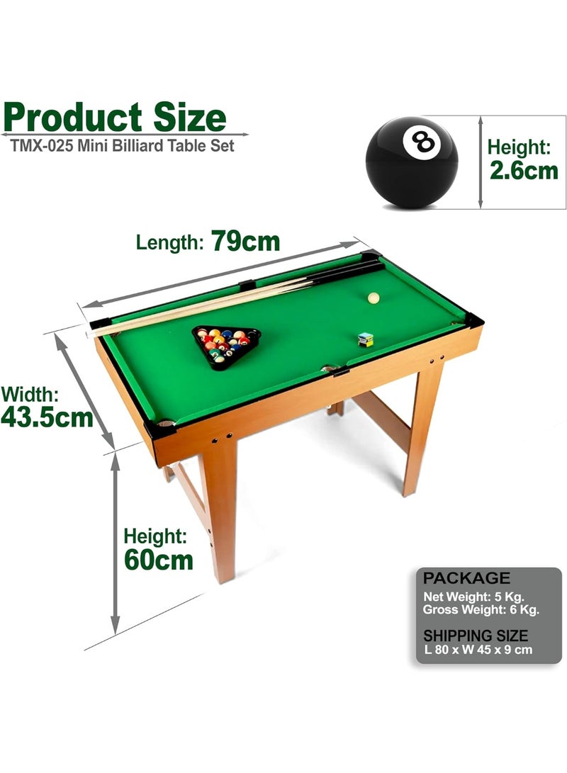 سكاي لاند طقم طاولات بلياردو مقاس ٣١ بوصة | طاولة بلياردو محمولة مع عصاي بلياردو، كرات، طباشير، فرشاة، ومثلث للكبار/الصغار - Image 1