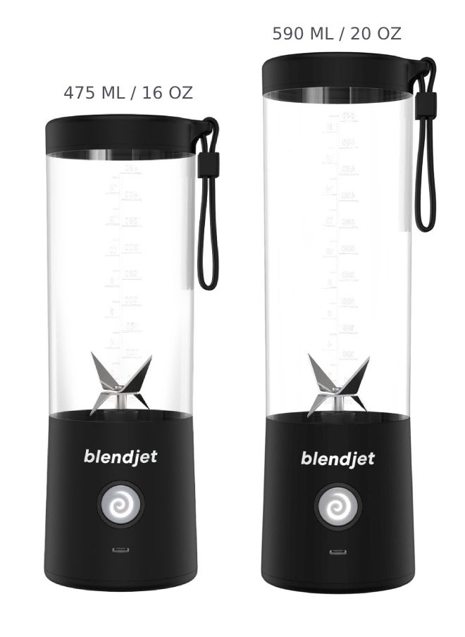 blendjet - برطمان كبير V2 سعة 20 أونصة / 590 مل | أكبر بنسبة 25% مع علامات قياس مدمجة، سهل التركيب والتنظيف، خالٍ من مادة BPA، مثالي للعصائر والمشروبات البروتينية والصلصات والمزيد - كبير - Image 1