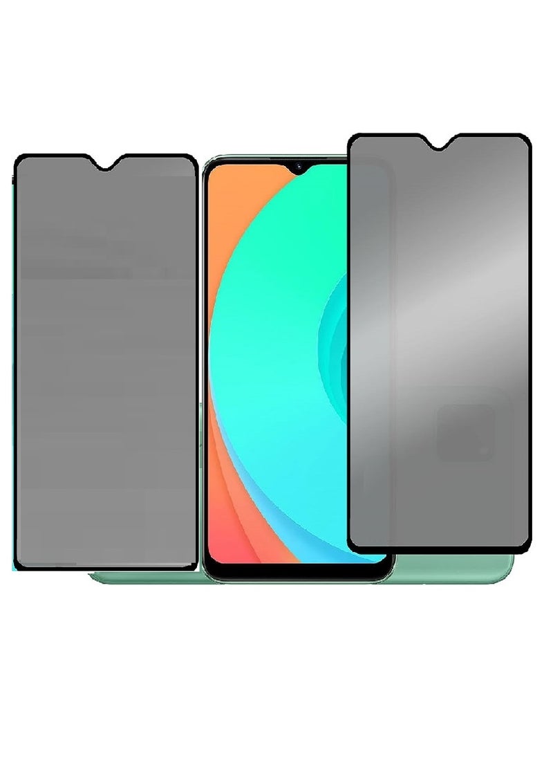we3 2 Piece Tempered Glass Screen Protector Anti-Spy Privacy Designed For Realme C12 Full Screen Coverage And Bubble Free - Image 1