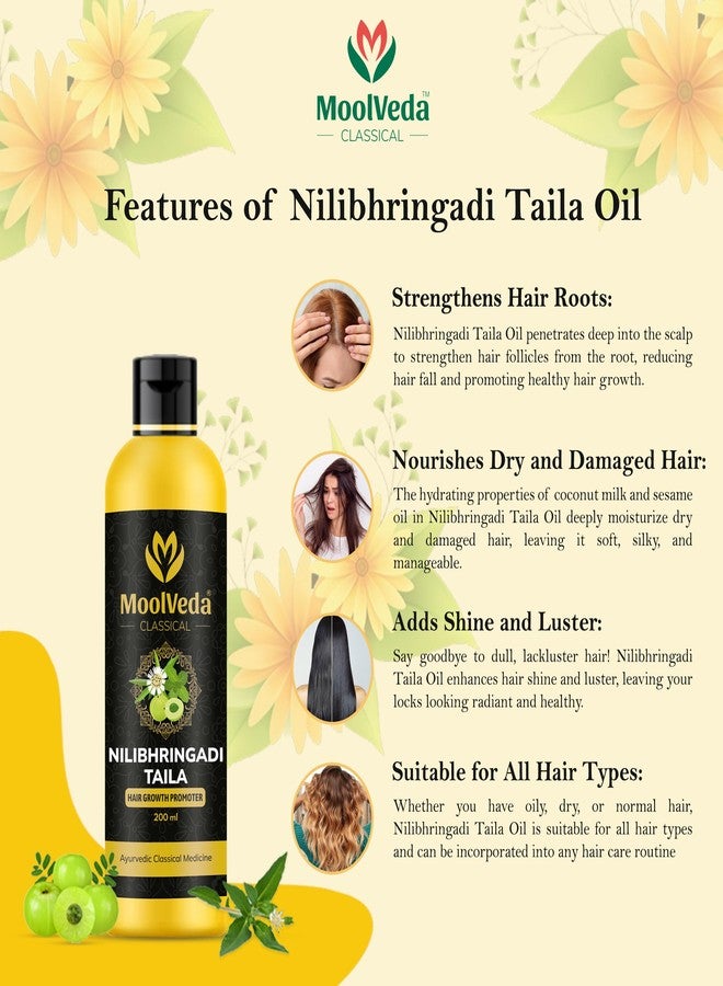 Moolveda Neelibringadi Neelibhringadi Keram Tailam (Pack of 2 Each 200ml) Delays Premature Greying, Reduces Dandruff and Strengthens Hair | With Bringaraj, Neeli, Karnasphota, and Amla - Image 4