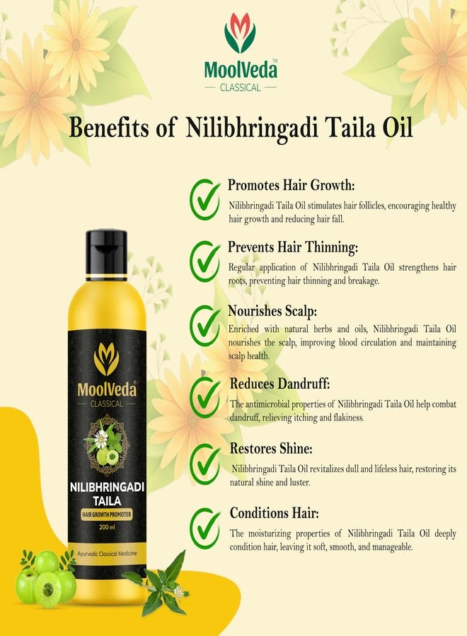 Moolveda Neelibringadi Neelibhringadi Keram Tailam (Pack of 2 Each 200ml) Delays Premature Greying, Reduces Dandruff and Strengthens Hair | With Bringaraj, Neeli, Karnasphota, and Amla - Image 5