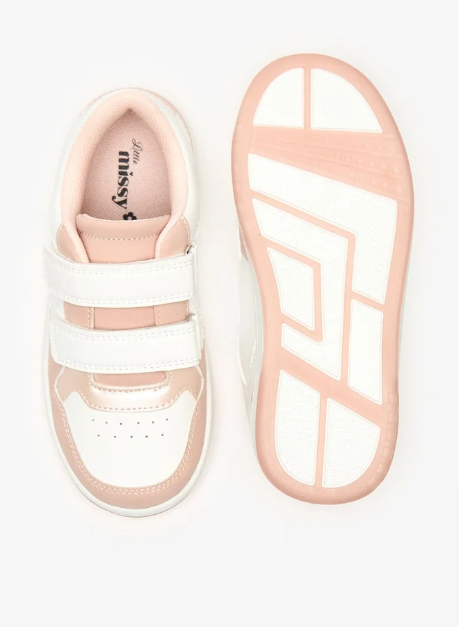 Little Missy Girls Little Missy Colourblock Sneakers with Hook and Loop Closure