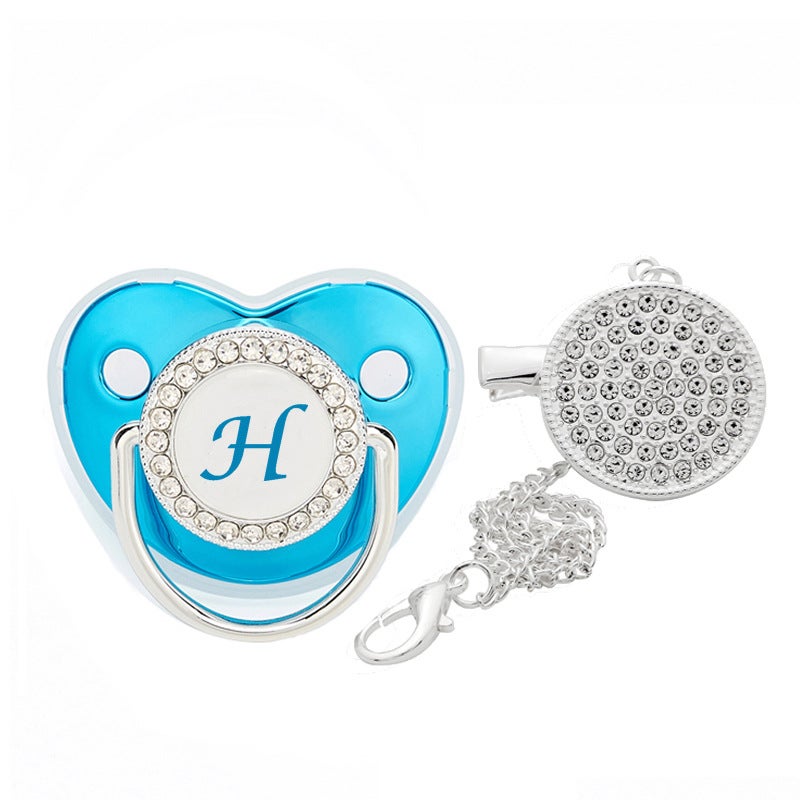 AliExpress WISH 26 Letters Blue Spot Diamond Baby Pacifier Baby Diamond Pacifier Playful Mouth - Image 1