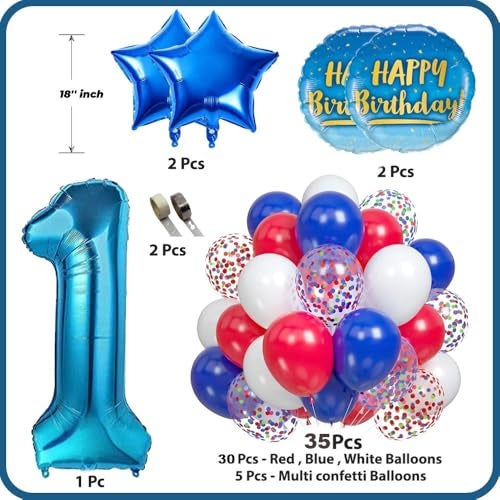 Pop The Party Party Decoration Kit for Kids, Boy, Girls Party Decoration (1st Decoration Multi Theme) - Image 2