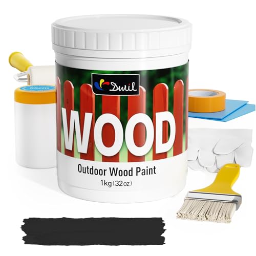 DWIL Wood Paint Paint for Wood No Sanding Fast Dry Outdoor WoodPaint Water Based Low Odor Furniture Door Cabinet Paints Perfect for IndoorExterior Black 5060sqft - Image 1