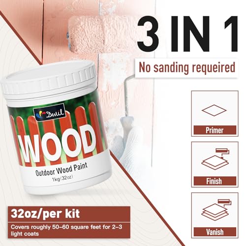 DWIL Wood Paint Paint for Wood No Sanding Fast Dry Outdoor WoodPaint Water Based Low Odor Furniture Door Cabinet Paints Perfect for IndoorExterior Black 5060sqft - Image 3