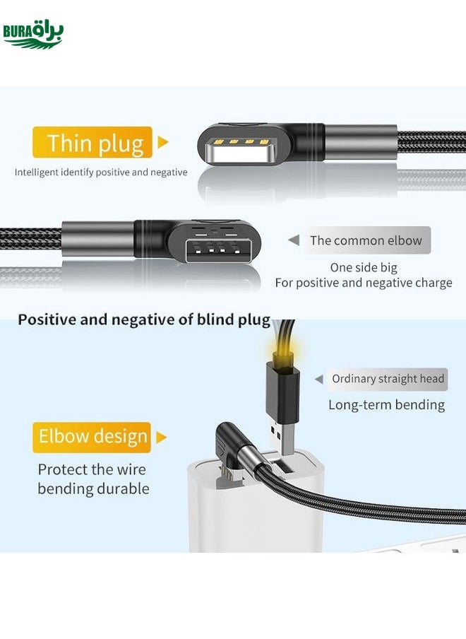 BURAQ 3A USB to USB-C/Type-C Double Elbow Charging Cable(0.5m)  - Image 3