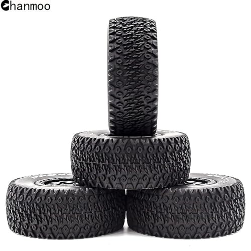 Chanmoo 1/10 RC Short Course Truck Wheels and Tires with 12mm Hex 1:10 Scale Off Road Tyres for 1/10 RC Off-Road Car Traxxas TRX4 Slash Arrma Losi Tenacity Vkar 10sc Hpi RC Buggy Car 4PCS (A Tires) - Image 4