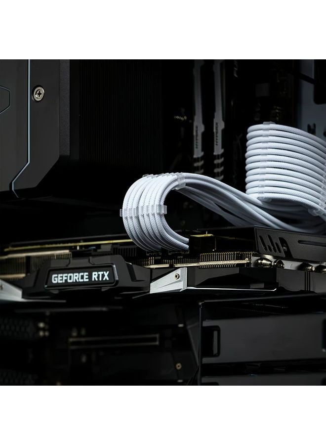 4 حزمة أسلاك تمديد طاقة كمبيوتر سوداء مضفرة من النايلون مجموعة ATX 24PIN PCI E - Image 5