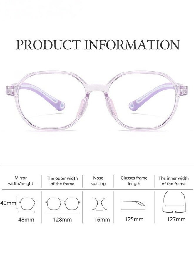 نظارات أطفال أرجوانية تحجب الضوء الأزرق مع حافظة نظارات مضادة لإجهاد العين حماية UV400 نظارات ألعاب الكمبيوتر مع إطار TR90 خفيف الوزن للأولاد والبنات من سن 3 إلى 12 سنة دروس عبر الإنترنت وقت استخدام الجهاز اللوحي أنشطة خارجية - Image 5