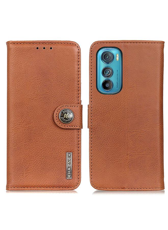 S-TOP Case For Motorola Edge 30 KHAZNEH Cowhide Texture Leather Phone Case - Image 2