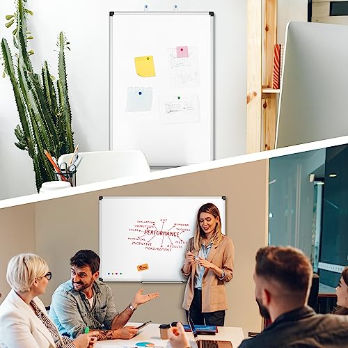 XBoard Magnetic Dry Erase Whiteboard 24 x 18 Inch, Double Sided White Board for Wall with Marker Tray | Silver Aluminum Frame Presentation Board for Home Office Classroom - Image 2