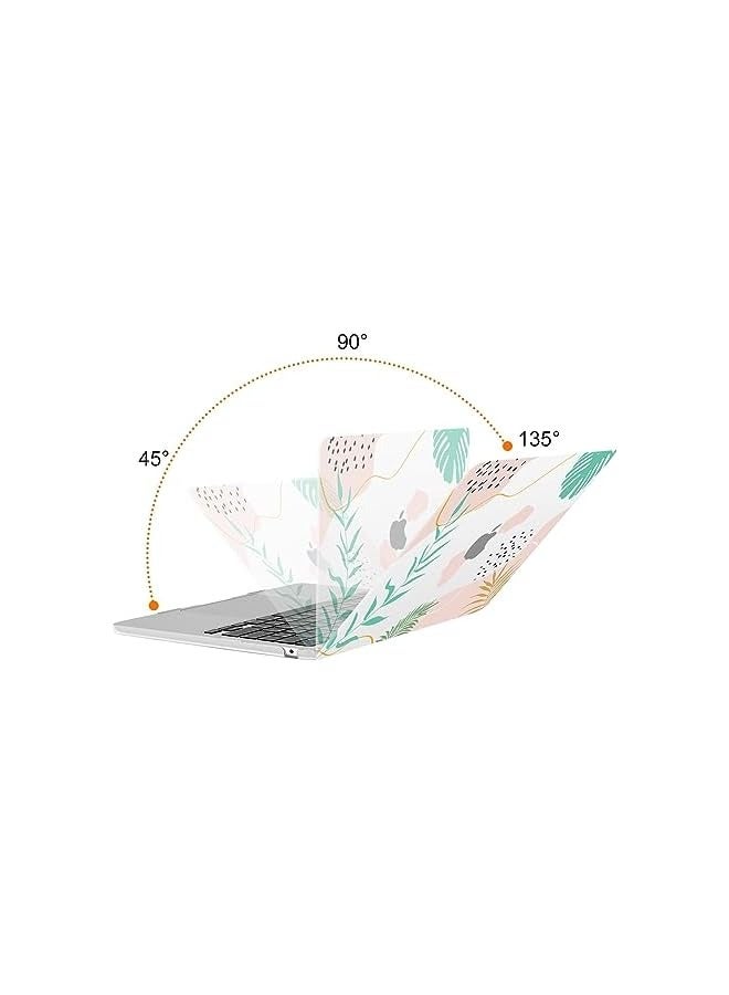 Mosiso Compatible with MacBook Air 13.6 inch Case 2024 2023 2022 M3 A3113 A2681 M2 Chip with Touch ID, Plastic Artistic Leaf Hard Shell Case&Keyboard Cover&Screen Protector, Transparent - Image 2