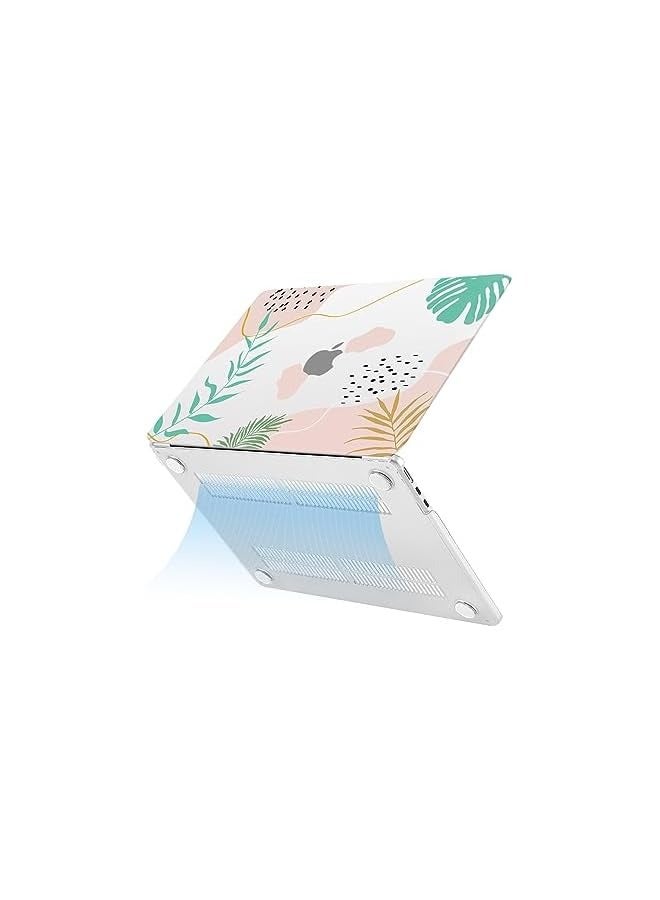 Mosiso Compatible with MacBook Air 13.6 inch Case 2024 2023 2022 M3 A3113 A2681 M2 Chip with Touch ID, Plastic Artistic Leaf Hard Shell Case&Keyboard Cover&Screen Protector, Transparent - Image 4