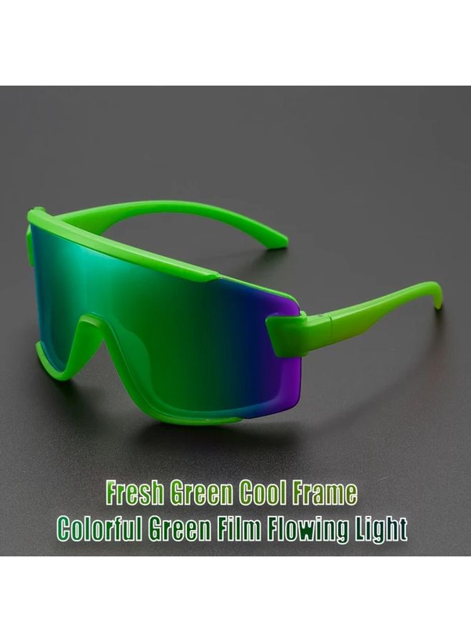 Blue Cycling Sports Glasses Oversized Wrap Around Lenses Durable PC Frame For Men Women - Image 4