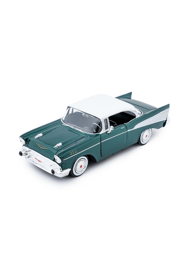 MOTORMAX 1957 Chevrolet Bel Air Die-Cast Model Car 1:24 Scale – Officially Licensed Classic Collectible with Opening Doors & Detailed Interior - Image 1