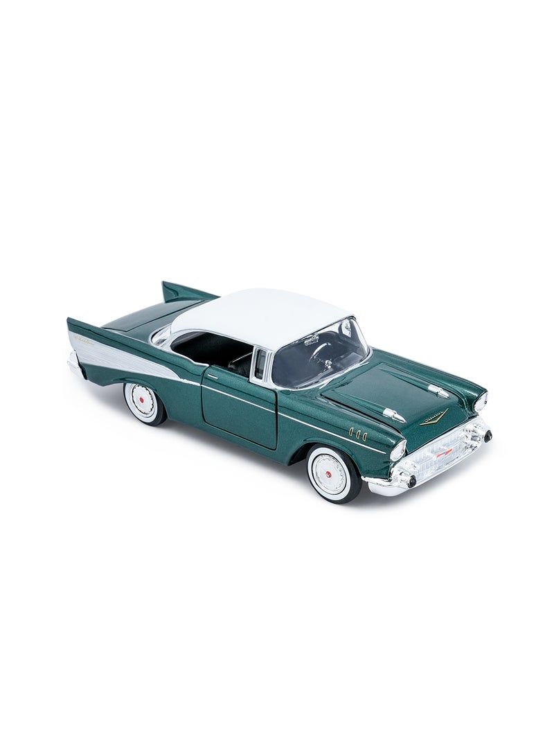 MOTORMAX 1957 Chevrolet Bel Air Die-Cast Model Car 1:24 Scale – Officially Licensed Classic Collectible with Opening Doors & Detailed Interior - Image 2