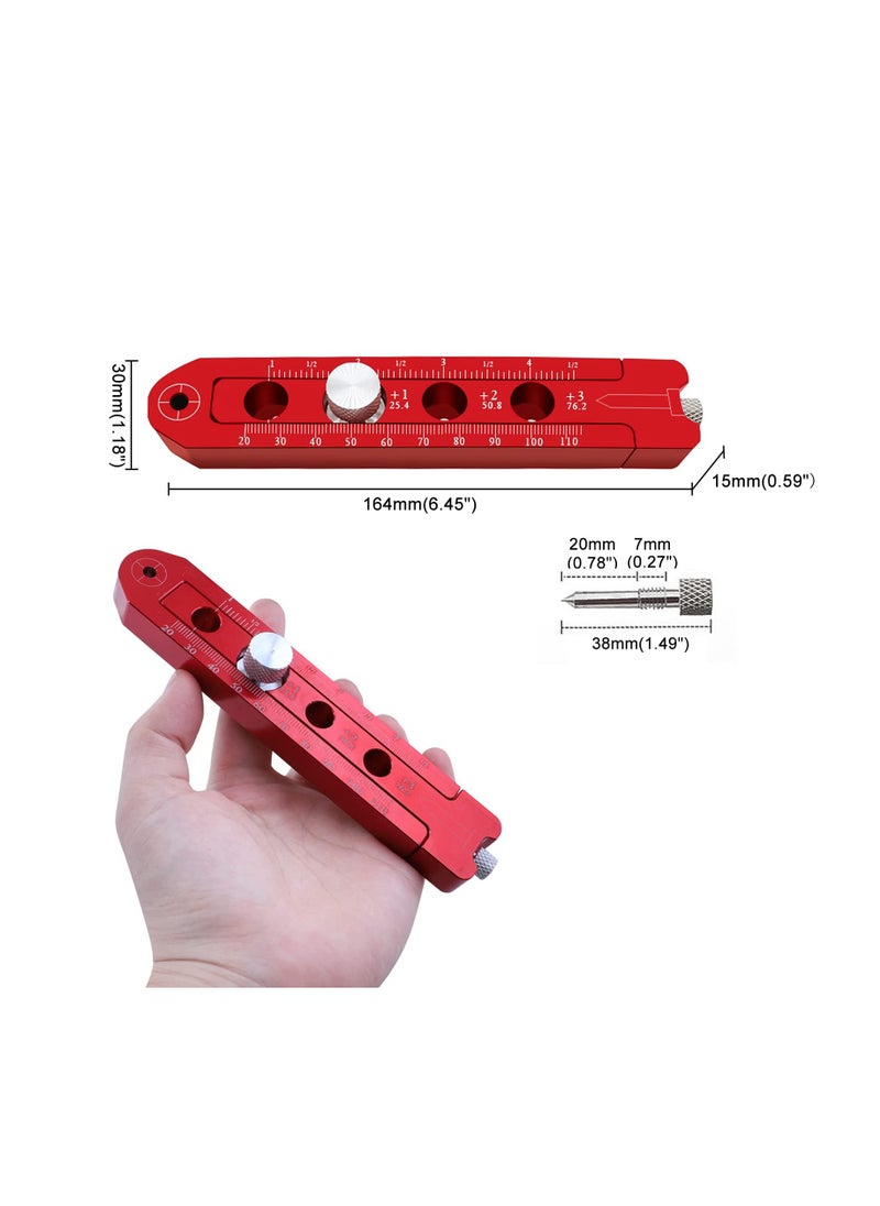 Generic - Adjustable Woodworking Compass Scriber with Dual-Scale Ruler for Accurate Marking and Drawing, 164mm Aluminum Alloy Gauge for Carpenters - Image 1