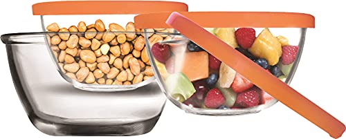 Yera Glass Storage Bowl with Lids Set of 8 265 ml Transparent Glassware Durable Airtight Lids for Freshness Perfect for Storing Food Leftovers Meal Prep Microwave Dishwasher Safe - Image 1