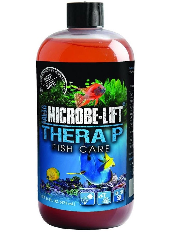 Microbe Lift مايكروب ليف THERAPH16 علاج رعاية الأسماك TheraP للأحواض المائية العذبة والمالحة المنزلية، 16 أونصة - Image 3