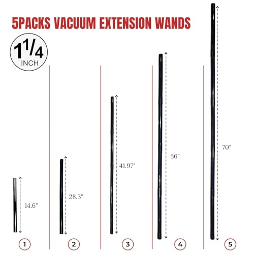 GHAMADE 5Pack 1.25 Inch Vacuum Extension Wands plus 1-3/8'' to 1-1/4'' Vacuum Hose Adapter - 1.25 Inch Shop Vac Extension Tubes, Accessories and Attachment 32mm & 35mm, Replacement Vacuum Cleaner Pipe Tubes - Image 3