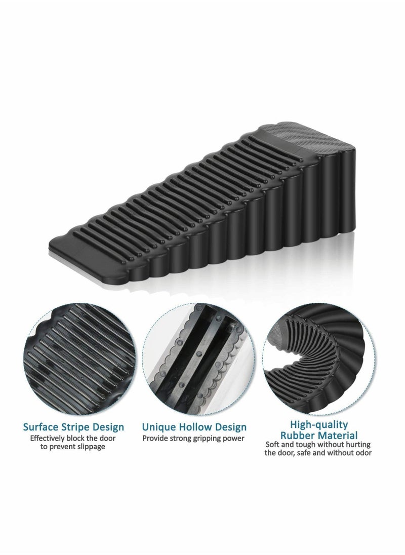Generic Rubber Door Stopper, 5 Pack Anti-Slip Door Stop Wedge Security Heavy Duty Door Stopper Works On All Floor Types and Carpet for Home School Hospital Works  - Image 4