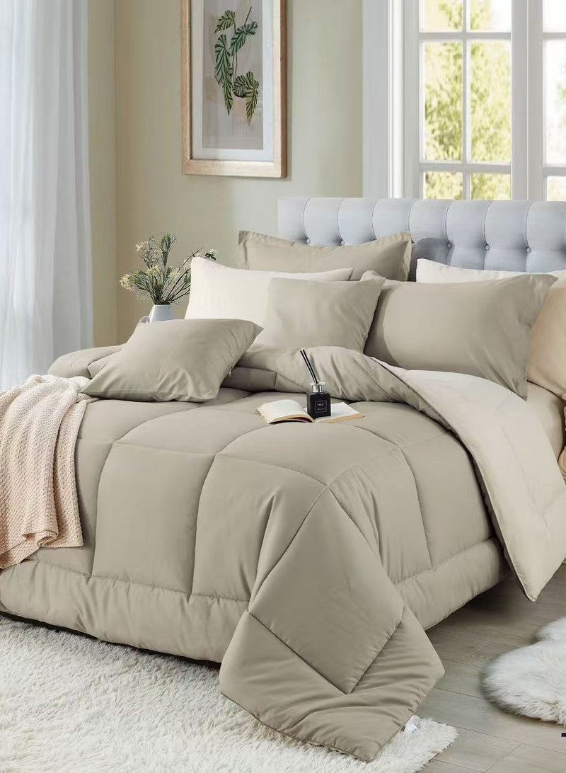 ShinyFlower Cotton Filling Comforter 5 Pieces Set ,Soft Microfiber Fabric,  Single Size 220x160 cm, Hotel Comforter - Image 1