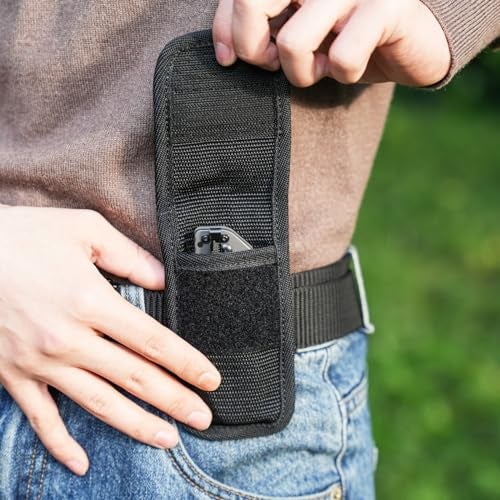 VEPKOIT Knife Sheath for Belt, Tactical Pocket Knife Holder, Outdoor Vertical or Horizontal Belt Knife Pouch, Multitool Sheath Nylon Case, Army Knife Pocket Clip - Image 5