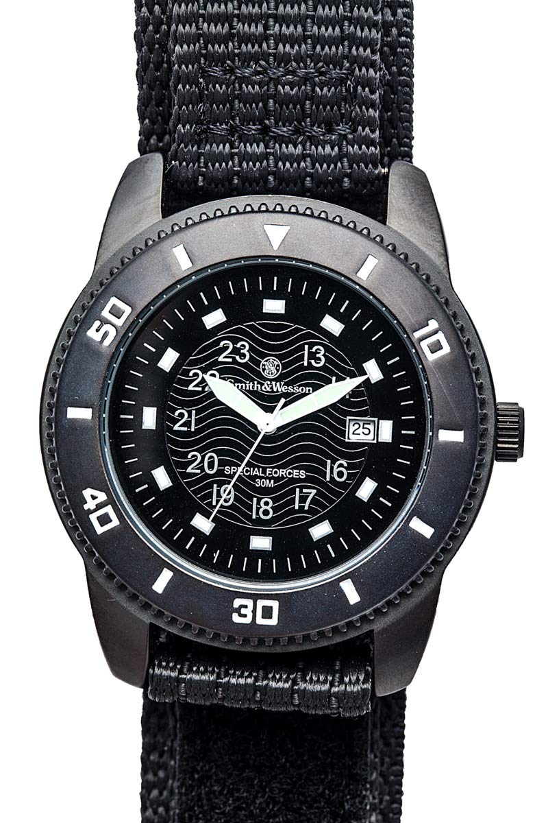 Smith & Wesson Men's Commando Watch with Glowing Hands, 3ATM, Precision Quartz, Black Nylon Wristband, Tactical Watch, Scratch Resistant, Christmas Gift, 45mm - Image 2