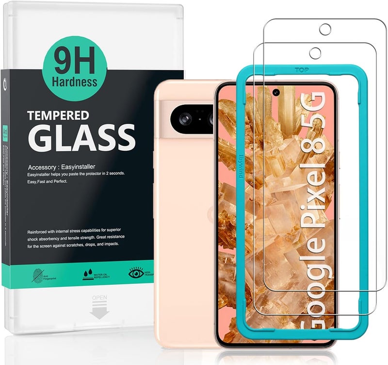 Ibywind 2 Pack Screen Protector For Google Pixel 8 5G 6.2",9H Hardness Tempered Glass,Easy to install - Image 1